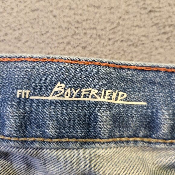 Eddie Bauer Jeans Womens 8 Blue Boyfriend Straight Leg Stretch Denim Distressed - Picture 4 of 11